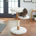 Frisco Natural Wood Modern Cat Tree with Toy, Ivory, Medium