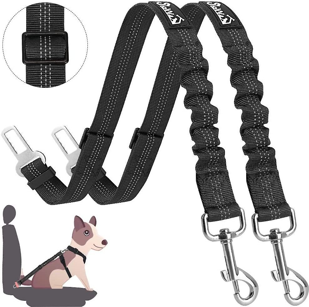 Multifunction Adjustable Vest Harness Double Breathable Mesh Fabric with Car Vehicle Safety Seat Belt SlowTon Dog Car Harness Plus Connector Strap