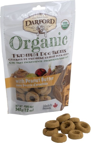 Darford Organic Premium Peanut Butter Dog Treats, 12-oz bag slide 1 of 2