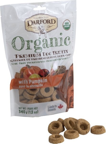 Darford Organic Premium Pumpkin Dog Treats, 12-oz bag slide 1 of 2