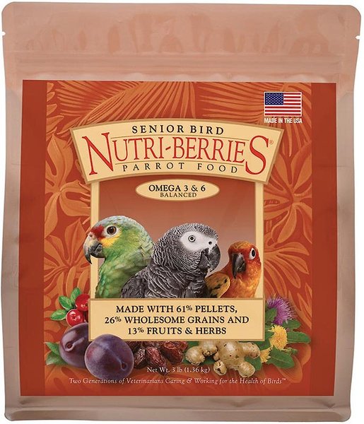 Lefeber Senior Bird Nutri-Berries Parrot Bird Food, 3-lb bag slide 1 of 7