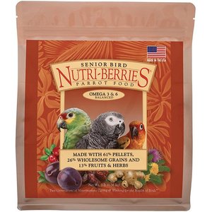 Lefeber Senior Bird Nutri-Berries Parrot Bird Food, 3-lb bag