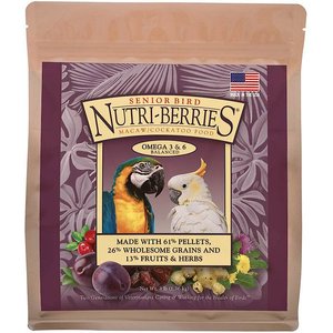 Lafeber Senior Bird Nutri-Berries Macaw & Cockatoo Bird Food, 3-lb bag