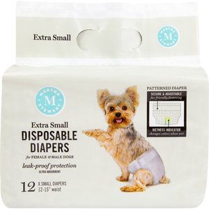 Martha Stewart Female Dog Disposable Diapers, X-Small: 12 to 15-in waist, 12 count