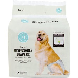 Martha Stewart Female Dog Disposable Diapers, Large: 18 to 22.5-in waist, 12 count