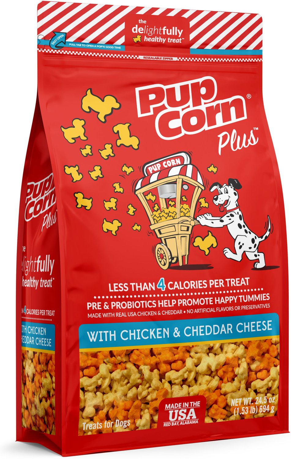 PupCorn Plus Chicken & Cheddar Cheese Dog Treats