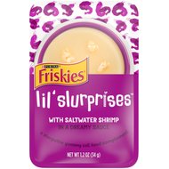 Friskies Lil’ Slurprises With Saltwater Shrimp in Dreamy Sauce Wet Cat Food Topper, 1.2-oz pouch, case of 16
