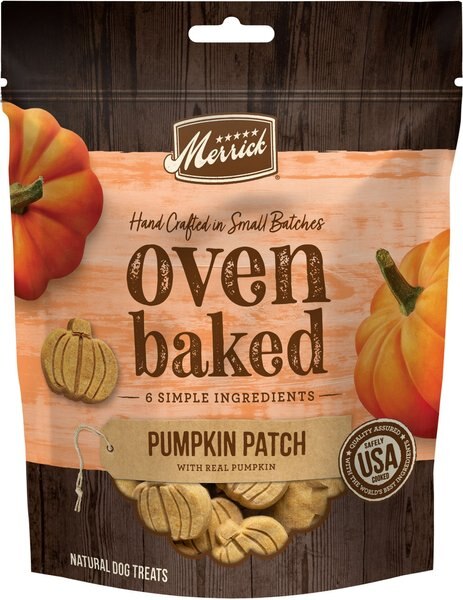 Merrick Oven Baked Pumpkin Patch w/ Real Pumpkin Dog Treats, 11-oz bag slide 1 of 9