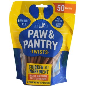 Paw & Pantry Twists Chicken Grain-Free Dog Treats, 50 count