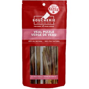 Boucherie 6" Veal Pizzle Dog Treats, 6 count