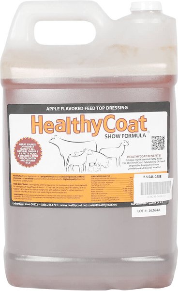 Healthy Coat Apple Flavored Feed Top Dressing Liquid Horse Supplement, 2.5-gal bottle slide 1 of 1