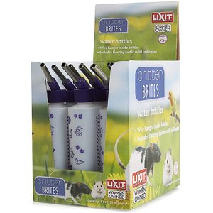 Lixit Critter Brite Small Animal Cage Water Bottle Pack, 8-oz, 12 count