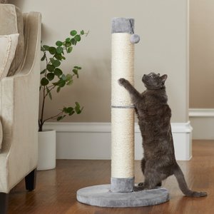 Frisco 35-in Heavy Duty Sisal Cat Scratching Post with Toy, Gray