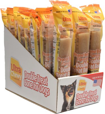 Ultra Chewy Double Treat Bone Peanut Butter Flavor Dog Treats, slide 1 of 1