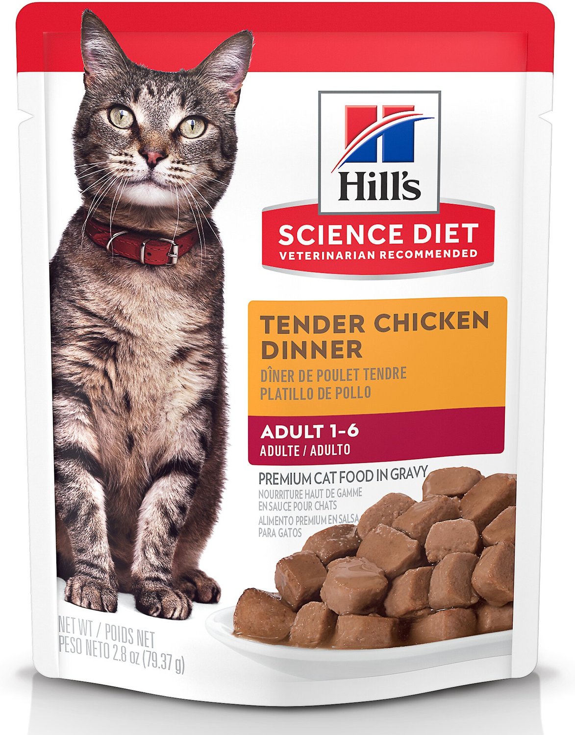 HILL'S SCIENCE DIET Adult Tender Chicken Recipe Cat Food, 2.8 oz pouch