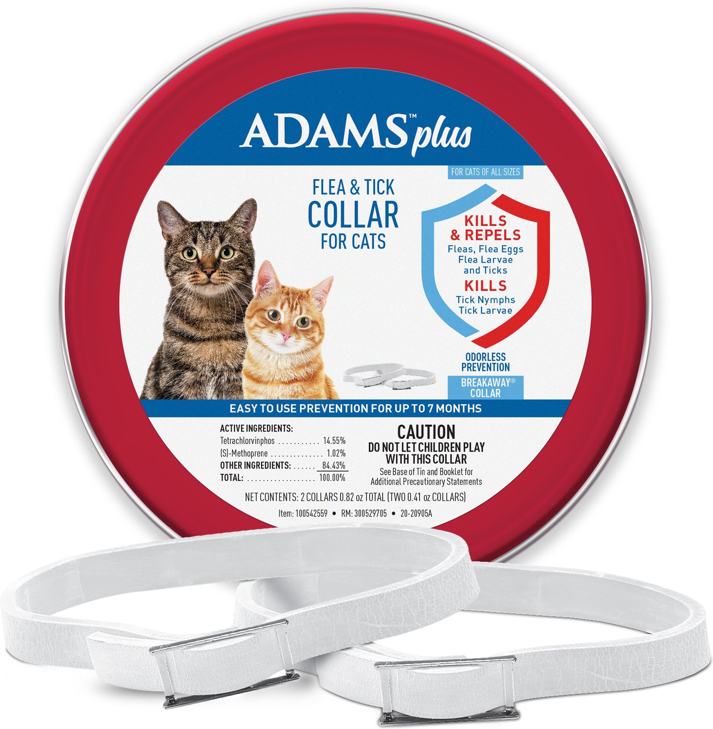 ADAMS Flea & Tick Collar for Cats, 2 Collars (14Months Protection
