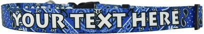 Yellow Dog Design Paisley Polyester Personalized Standard Dog Collar, Blue, slide 1 of 1