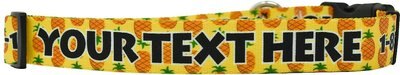 Yellow Dog Design Pineapples on Yellow Polyester Personalized Standard Dog Collar, slide 1 of 1