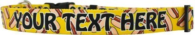 Yellow Dog Design Hot Dogs Polyester Personalized Standard Dog Collar, slide 1 of 1