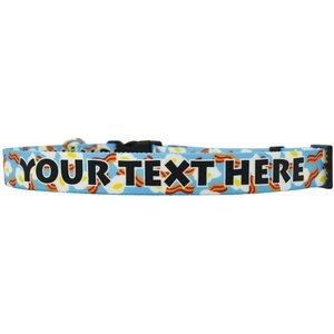 Yellow Dog Design Bacon & Eggs Polyester Personalized Standard Dog Collar, Large