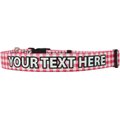 Yellow Dog Design Gingham Polyester Personalized Standard Dog Collar, Pink, Small