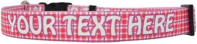 Yellow Dog Design Preppy Plaid Polyester Personalized Standard Dog Collar, slide 1 of 1