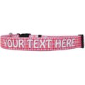 Yellow Dog Design Preppy Plaid Polyester Personalized Standard Dog Collar, Pink, Large