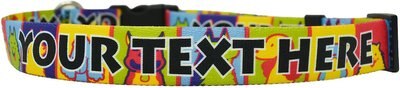 Yellow Dog Design Pop Art Dogs Polyester Personalized Standard Dog Collar, slide 1 of 1