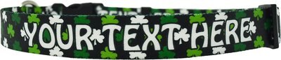 Yellow Dog Design Lucky Clovers Polyester Personalized Standard Dog Collar, slide 1 of 1