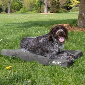 FurHaven Deluxe Oxford Orthopedic Indoor/Outdoor Dog & Cat Bed w/ Removable Cover, Large, Stone Grey
