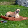 FurHaven Deluxe Oxford Cooling Gel Indoor/Outdoor Dog & Cat Bed w/ Removable Cover, Large, Chestnut