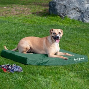 FurHaven Deluxe Oxford Cooling Gel Indoor/Outdoor Dog & Cat Bed w/ Removable Cover, Large, Forest