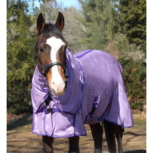 TuffRider Power Mesh Detachable Neck Horse Fly Sheet, Orchid/Violet, 69-in