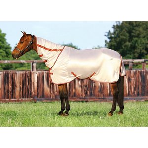 TuffRider Sport Mesh Combo Neck Horse Fly Sheet, Frosted Almond, 84-in