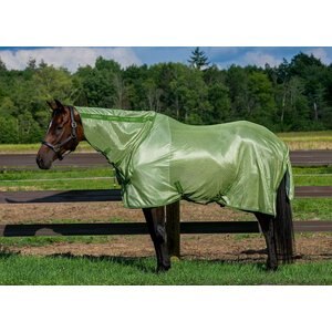 TuffRider Sport Mesh Combo Neck Horse Fly Sheet, Sage/Tree Top, 75-in