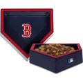 Nap Cap MLB Home Plate Non-Skid Melamine Dog & Cat Bowl, Boston Red Sox, 3-cup