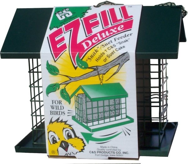 C&S EZ Fill Deluxe Snak & Suet Feeder Wild Bird Feeder, Green slide 1 of 3