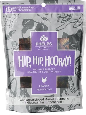 Phelps Wellness Collection Hip, Hip, Hooray! Chicken Recipe Dog Treats, 4-oz bag, slide 1 of 1