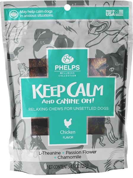 Phelps Wellness Collection Keep Calm & Canine On! Chicken Flavor Dog Treats, 4.5-oz bag slide 1 of 5