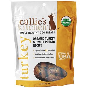 Callie's Kitchen Organic Turkey & Sweet Potato Recipe Dog Treats, 4-oz bag