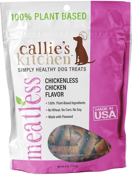 Callie's Kitchen Chickenless Chicken Flavor Dog Treats, 4-oz bag slide 1 of 2