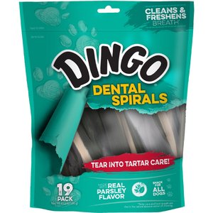 Dingo Dental Spirals Mint Flavor Dental Dog Treats, 19 count