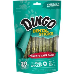 Dingo Dental Sticks Tartar Control Dog Treats, 20 count