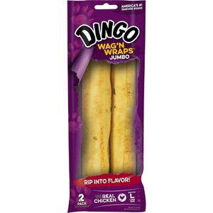 Dingo Wag' N Wraps Jumbo Dog Treats, 2 count