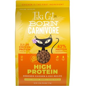 Tiki Cat Born Carnivore Chicken & Egg Grain-Free Dry Cat Food, 2.8-lb bag