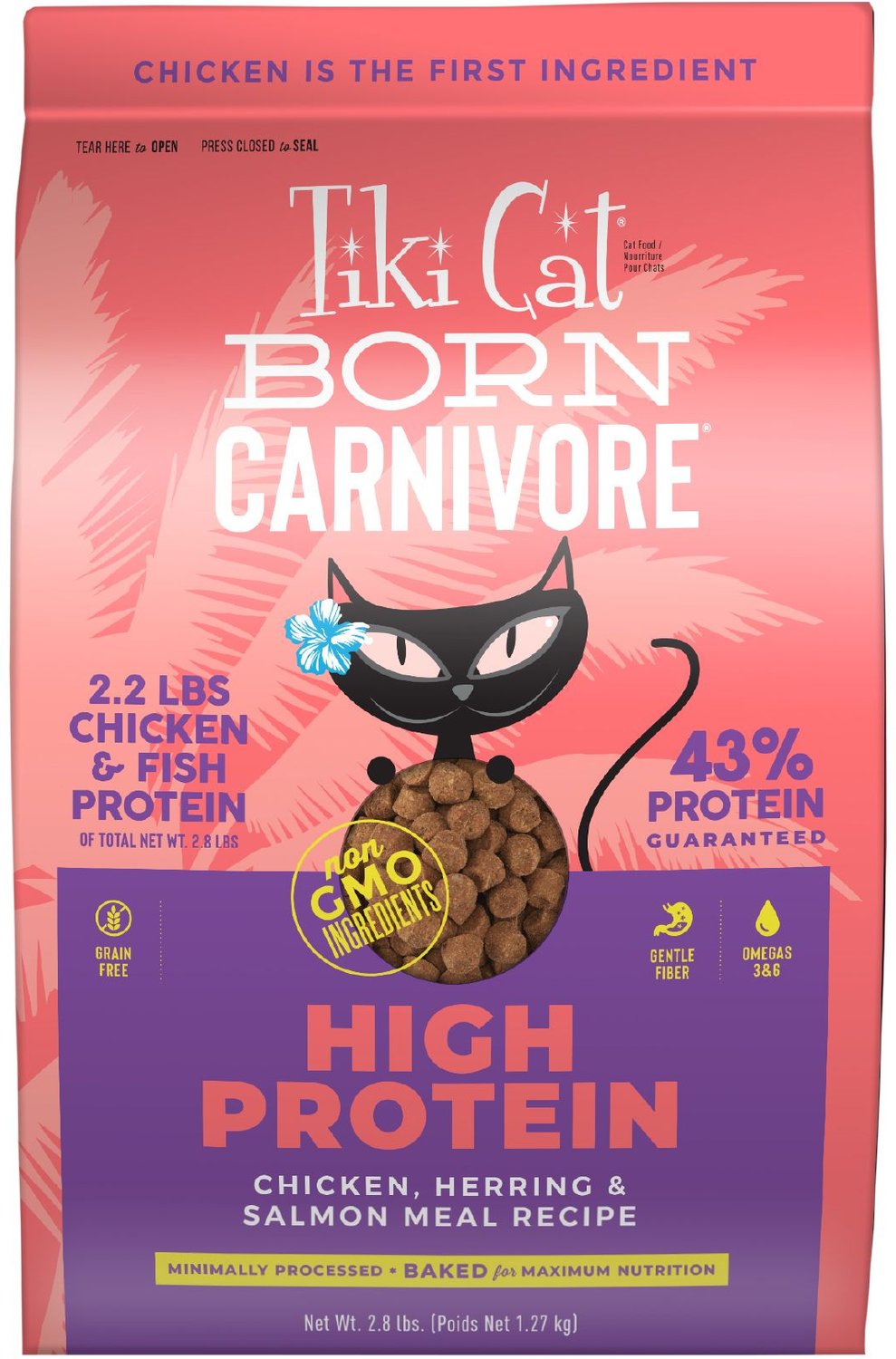 TIKI CAT Born Carnivore Chicken & Herring GrainFree Dry Cat Food, 2.8