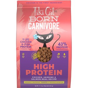 Tiki Cat Born Carnivore Chicken & Herring Grain-Free Dry Cat Food, 11.1-lb bag