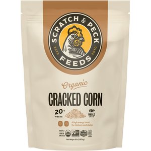 Scratch & Peck Feed Cluckin' Good Organic Cracked Corn Poultry Treats, 8-lb bag