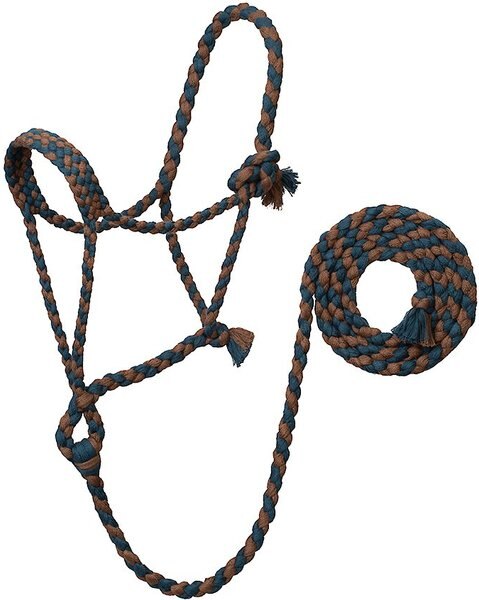 Weaver Leather EcoLuxe Braided Rope Horse Halter, Brown/Indigo Blue slide 1 of 1