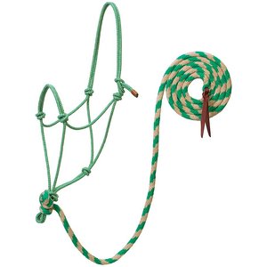 Weaver Leather EcoLuxe Braided Rope Horse Halter, Tan/Kelly Green